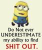 Do not ever Underestimate my ability to find Shit Out. Minions