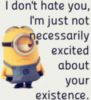 I don't hate you, I'm just not necessarily excited about existence. Minions