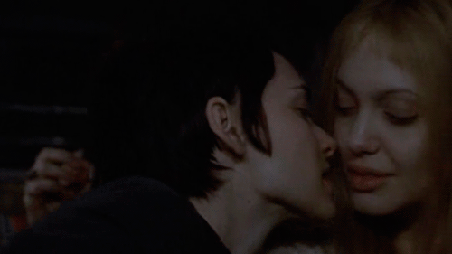 Winona and Angelina kiss
