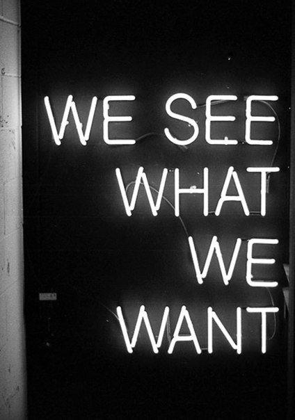 We see what we want