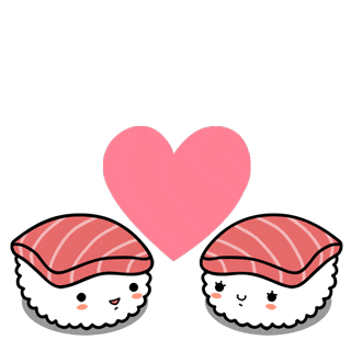 Cute sushi in love