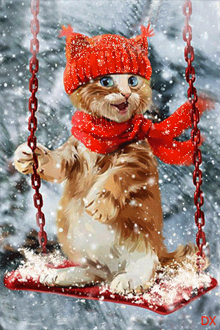 Cute Cat Winter