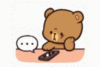 Sad Bear with Phone