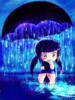 Little Anime Girl Under the rain