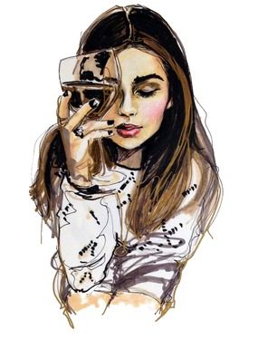 Girl with Wine