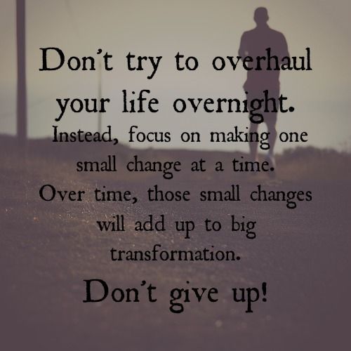 Don't try to overhaul your overnight.
