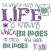 The Hardest Thing In Life Is Knowing Which Bridges To Cross And Which Bridges To Burn