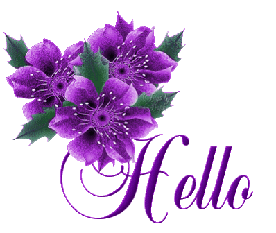 Hello - Purple Flowers