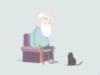 Old Man and Cat