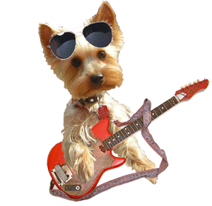 Cute Flirty Puppy Rock Guitar