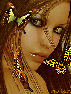 Beautiful Girl and Butterflies