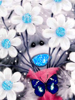 Cute Teddy Bear with Flowers