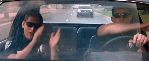 Dancing Policemen in the car