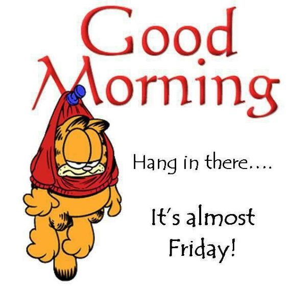 Good Morning! Hang in there... It's almost Friday!