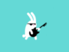 White Bunny plays Guitar
