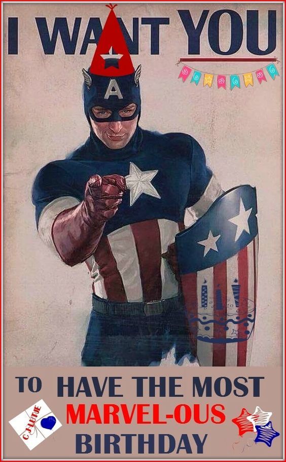 I want you to have the most marvel-ous Birthday - Captain America