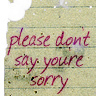Please Don't Say You Are Sorry