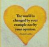 The world is changed by your example not by your opinion. - Paulo Coelho