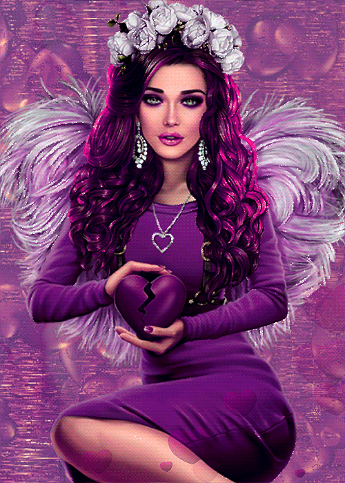 Purple Angel Broken Heart