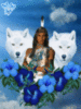 Fantasy woman with wolfs
