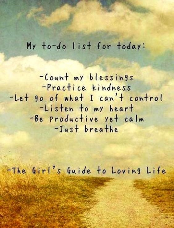 My to-do list for today