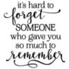 It's hard to forget someone who gave you so much to remember