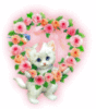 White Kitten and Flower Heart 