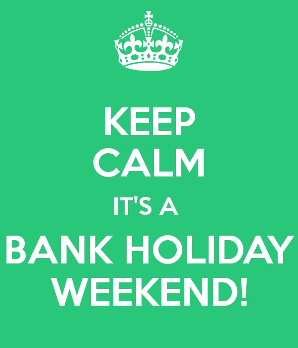 Keep Calm it's a Bank Holiday Weekend!
