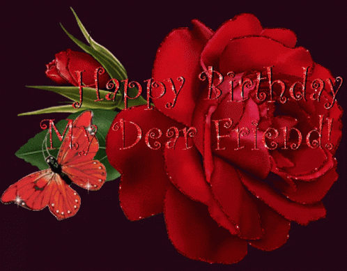 Happy Birthday Dear Friend Red Roses