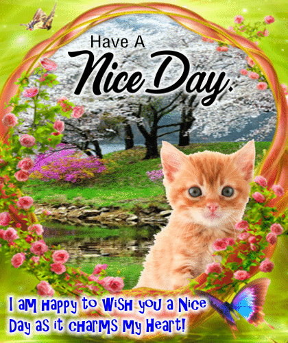 Have a Nice Day. I am happy to with you a nice day as it charms my heart!