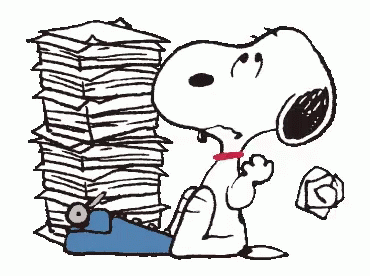 Snoopy in an office