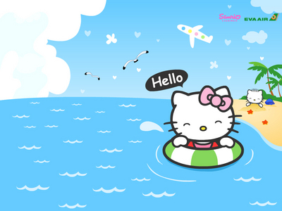 Hello Kitty Swimming