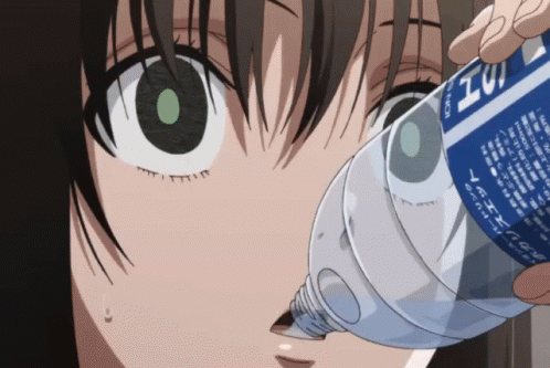 Anime Girl drinking water