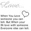 Love When You Love Someone You Can Tell