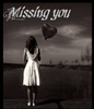 Missing You Girl With Balloon Heart