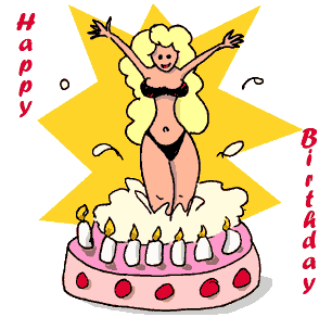 Happy Birthday Blonde Girl In Cake