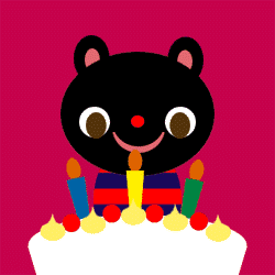 Happy Birthday Black Bear With Cake