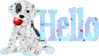 Hello Puppy Blue Letters