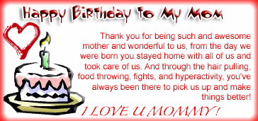 Happy Birthday To My Mom