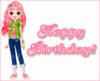Happy Birthday Girl Pink Hairs