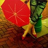 Girl Red Umbrella