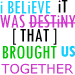 I Believe It Was Destiny That Brought Us Together