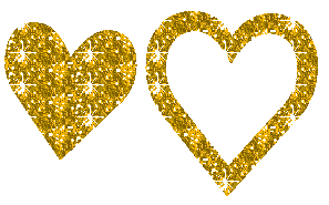 Gold Sparkling Hearts