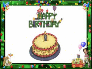 Happy Birthday Card With A Cake