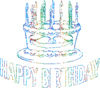 Happy Birthday Glittering Cake