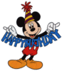 Happy Birthday! -- Mickey Mouse, Blue Letters