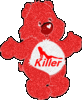 Bear Red Glitter Killer