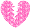 Broken pink heart