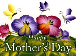 Happy Mother's Day, Flowers, White Text