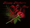 Happy Mother's Day , Red Glitter Rose